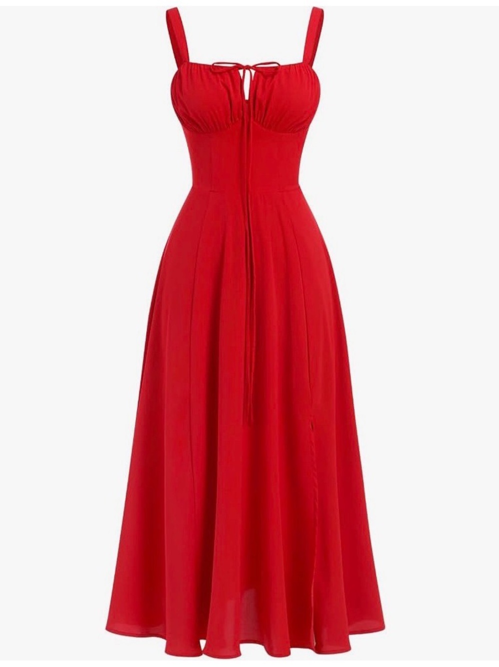 NWT Red Milk Maid Dress with Lace Up Corset